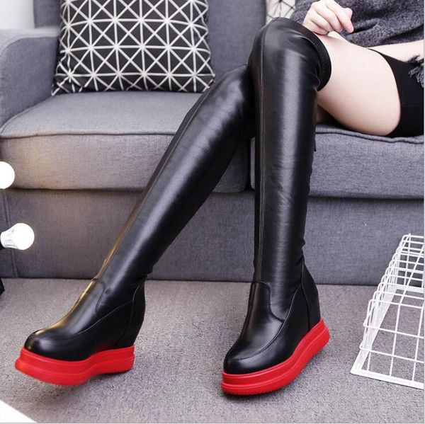 

2017 quality womens over the knee-high boots comfortable thigh high boots black thick heel thigh riding women boots