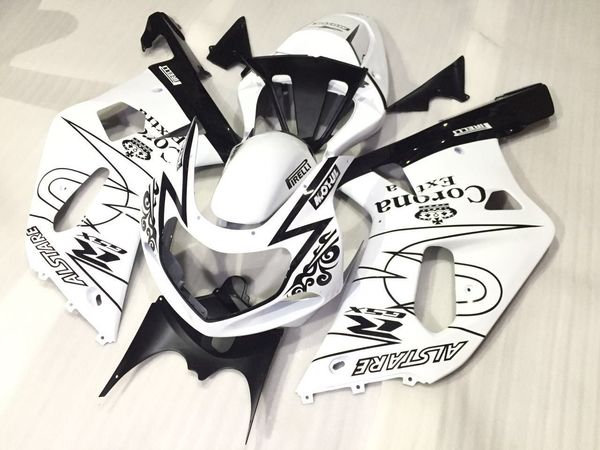 3 omaggi Nuovi kit carenatura moto iniezione ABS caldo 100% per Suzuki GSXR600 GSXR750 K1 00-03 2000 2001 2002 2003 nero bianco