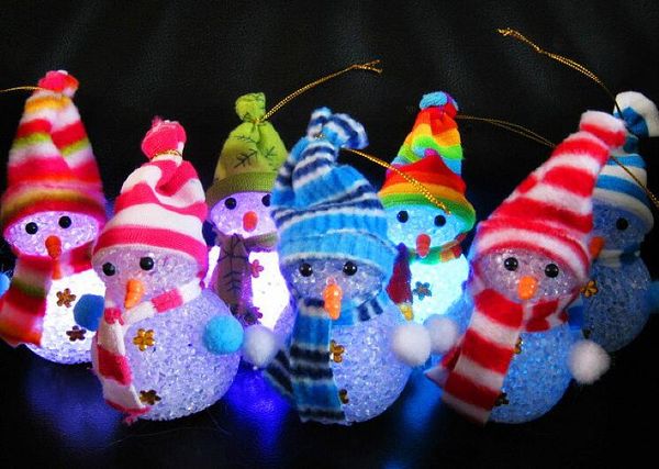 

fashion color changing led snowman christmas decorate mood lamp night light xmas tree hanging ornament