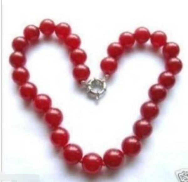 

10 мм мода красный рубин ювелирные изделия ожерелье 18 дюймов