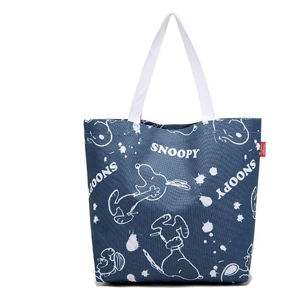

2017 denim blue snoopy waterproof canvas reusable shopping bags