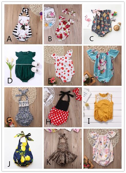 

12 стили девочка комбинезон костюм малыш бутик одежда малыш Onesies цветочные фрукты