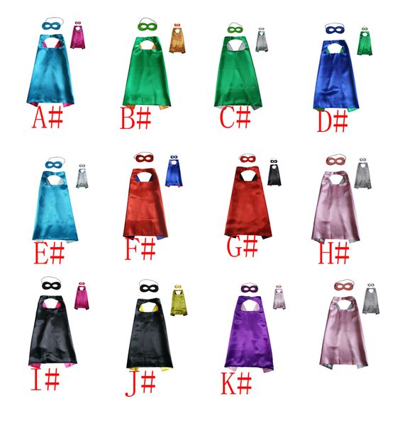 

11colours double side cape и маска с 2-мя различными цветами 70 * 70см capes для детей рождество хэллоуин косплей prop костюмы, Blue