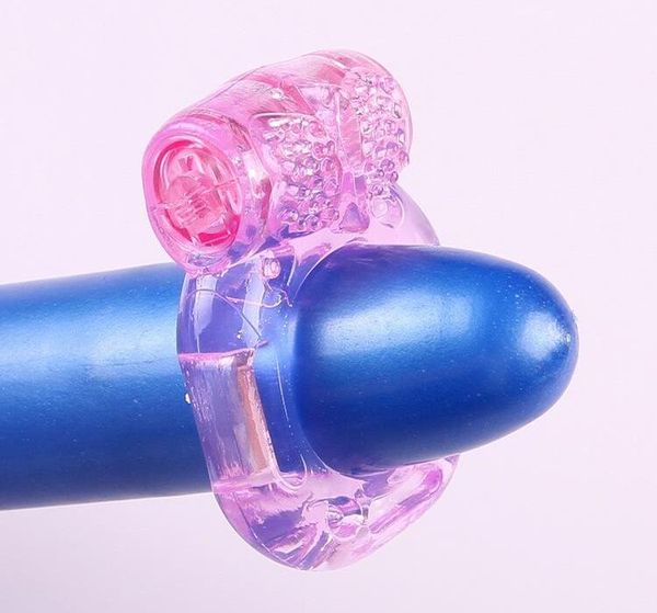 DHL LIBERA il trasporto 100 Pz Anello Farfalla Silicone Vibrante Cockring Anelli Del Pene Anello Del Rubinetto Giocattoli Del Sesso Giocattolo Per Adulti Vibratore Del Pene