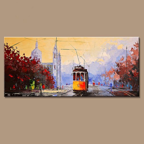 2018 Beautiful Modern Oversize Abstract Handmade Painting Beautiful Modern Oversize Abstract Handmade Painting Decorative Art On Canvas The Autumn Train