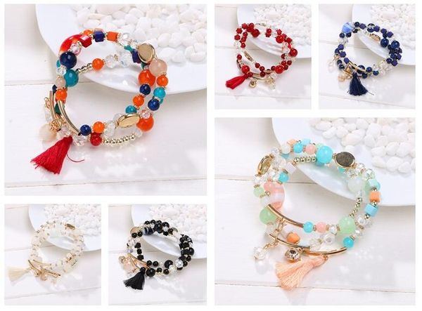 

brand new the new metal beads tassel wild temperament bracelet fb336 mix order 20 pieces a lot charm bracelets, Golden;silver