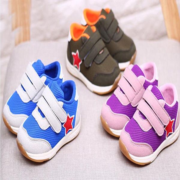 

2017 summer baby girls boys casual shoes infant breathable sneaker mesh sports children star shoes kids outdoor shoes, Black;red