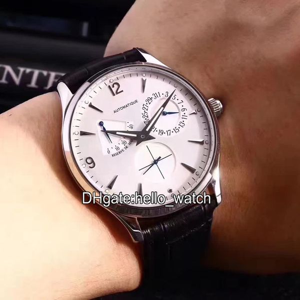 

master ultra thin q1378420 white dial 41mm automatic men's watch sapphire glass leather strap folding buckle watches, Slivery;brown