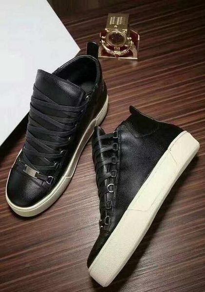 

с коробкой] arena shoes men зеленый / красный / белый / черный праздничная коллекция высокие кроссовки мягкие морщинистые кожаные туфли geu, Black