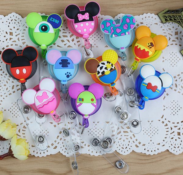

wholesale new arrival cute cartoon retractable reel for bus credit card holder for kids