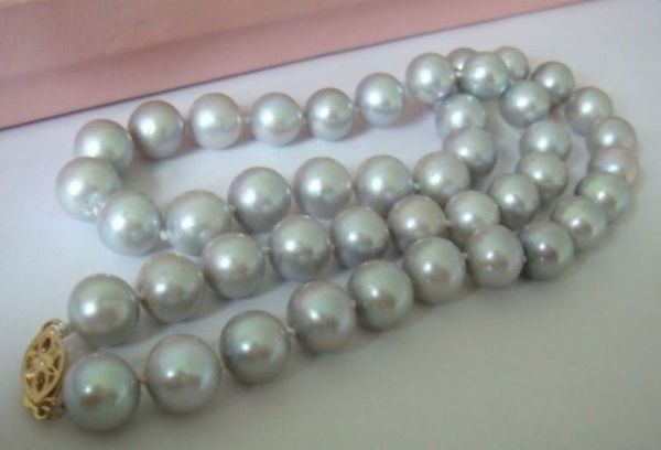 

huge south sea 11-12mm tahitian gray pearl necklace 14k 18 inch, Black