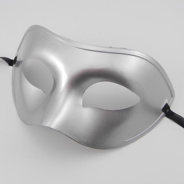 Maschera per travestimento da uomo Costumi in maschera Maschere veneziane Maschere per travestimento Mezza maschera con quattro colori opzionali (nero, bianco, oro, argento)