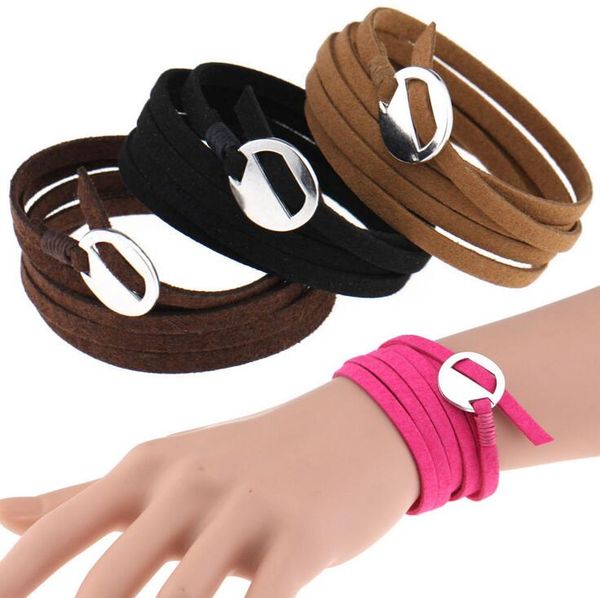 

burst fashion simple leather multi-layer winding bracelet hand diy punk bracelet fb093 mix order 20 pieces a lot charm bracelets, Golden;silver