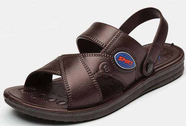

2017 new the men's summer men's sandals male breathable leather sandals slippers sandals men's casual for shoes, Black