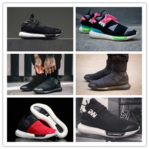 

2017 casual shoes y-3 qasa racer hight sneakers breathable men and women casual shoes couples y3 shoes size eur36-45, Black
