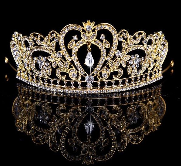 2018 Свадебный Алмаз ювелирные изделия Кристалл золото и серебро корона волос