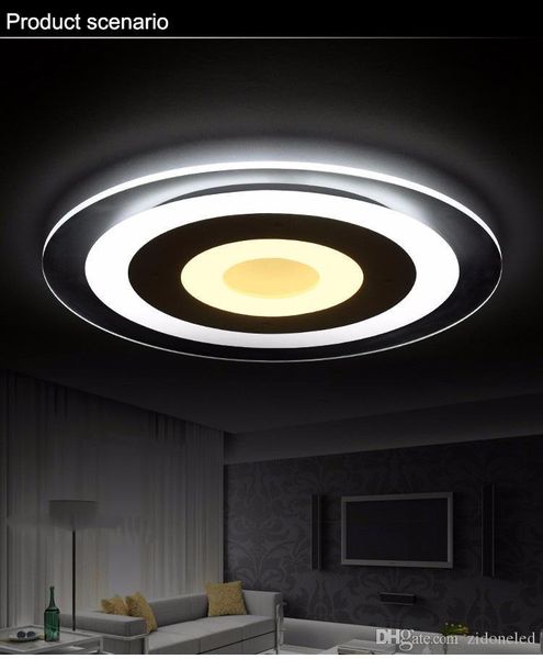 

современный минималистский акриловый светодиодный потолочный светильник ультратонкий круглый потолочный светильник для гостиной, спальни, пр