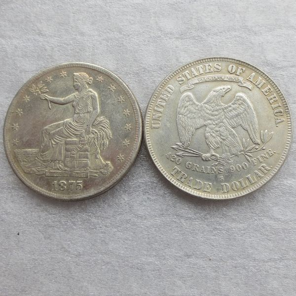 

Hot selling US Coins 1875s Trade Dollar One Dollar Coins Retail Cheap Factory Price nice home Accessories Silver Coins