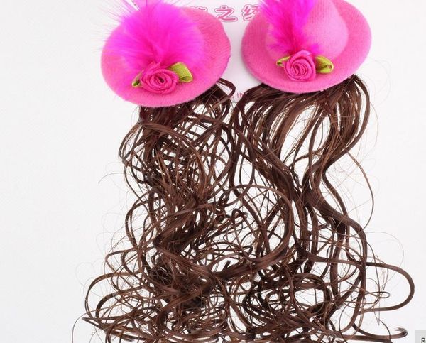 Summer Style Synthetic Curly Wavy Clip Kids Accessories False Hair