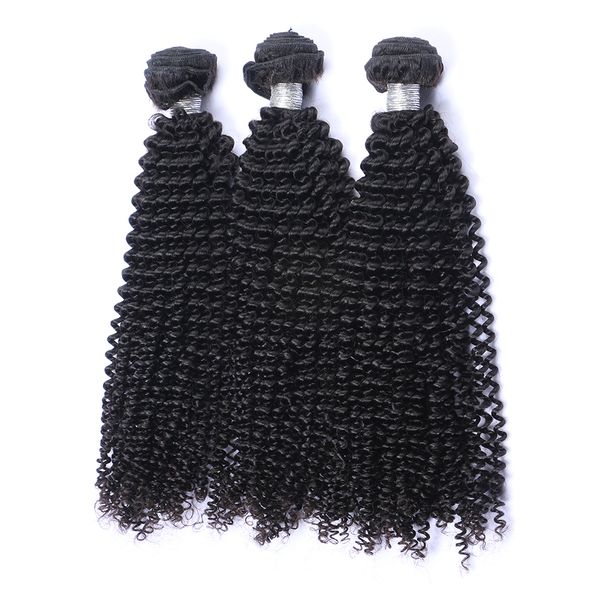

mongolian kinky curly virgin hair weave bundles unprocessed afro kinky curly mongolian remy human hair extension 3pcs lot natural color, Black
