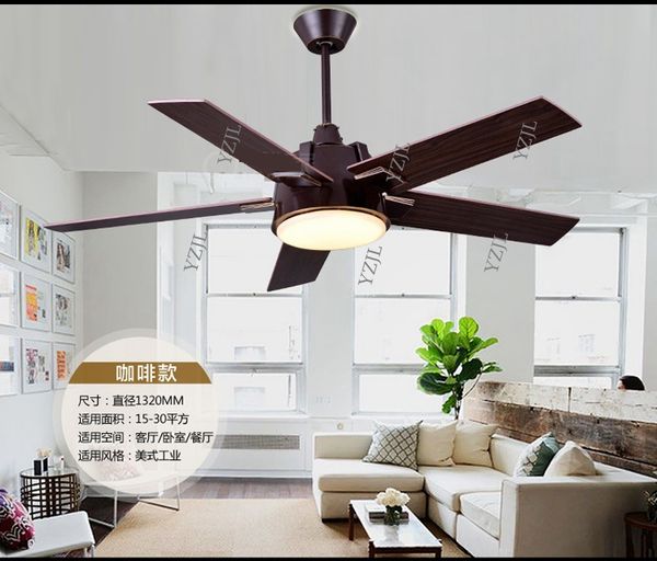 

industrial mute fan ceiling fan light living room dining room led light with remote control 52inch ceiling fan light