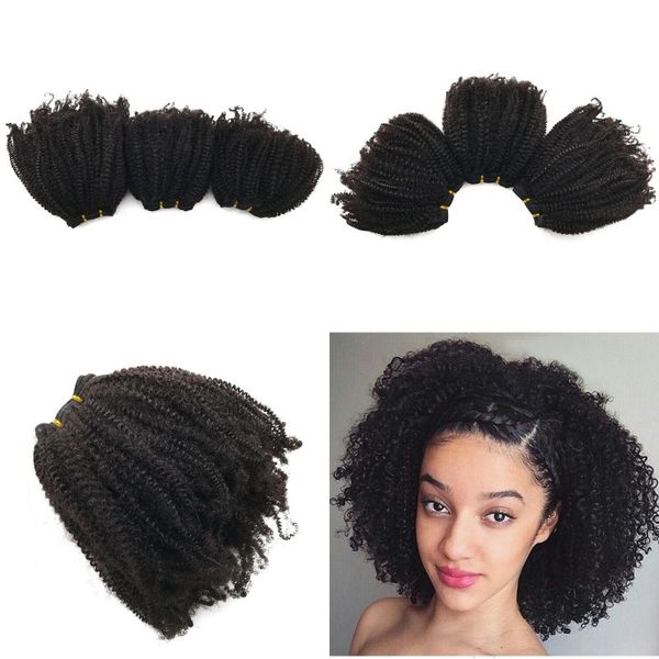 100 Malaysian Human Hair Weaves For Black Women 1mm Afro Kinky