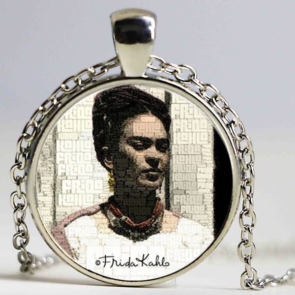 

Фрида Кало портрет стекла сплава кулон женщины ожерелья бусины ожерелье сплава ц