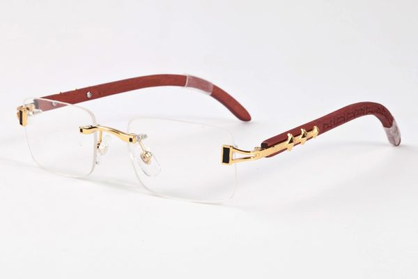 

metal brand gold bamboo men' glasses vintage new brand 3 silver wood frame buffalo women sunglasses horn star design with box tppsd, White;black