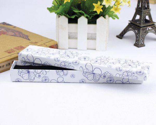 

[simple seven]21.5*4*2.5cm printed owl jewelry necklace packing, muticolor flower pendant carrying box, sweetie heart bracelet display, Black;white