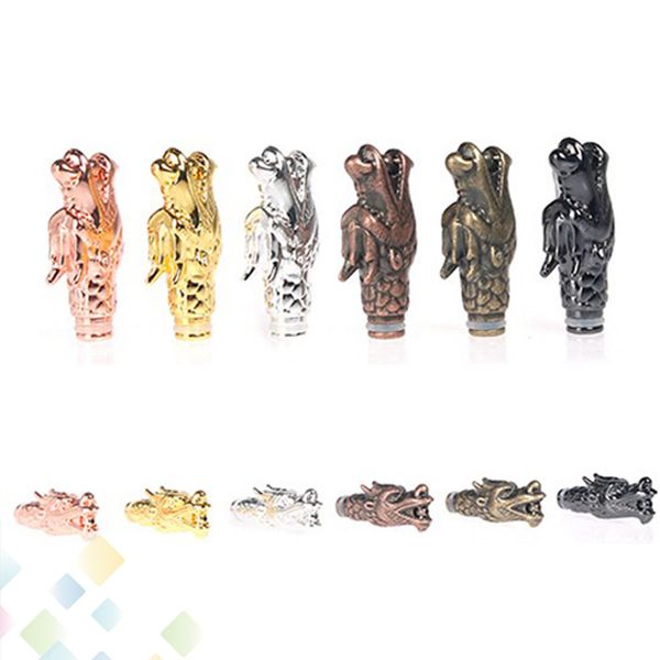 

Colorful Metal Dragon Drip Tips 510 Dragon Drip tips with a pearl on mouth high quality Metal Mouthpiece with 510 thread DHL Free