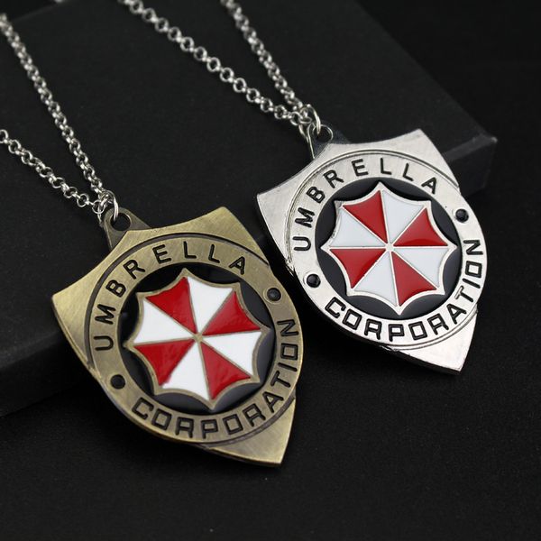 

Cool Biohazard Resident Evil necklaces Pendants Link Chain Red Umbrella Pendant necklace for women men gifts movie jewelry