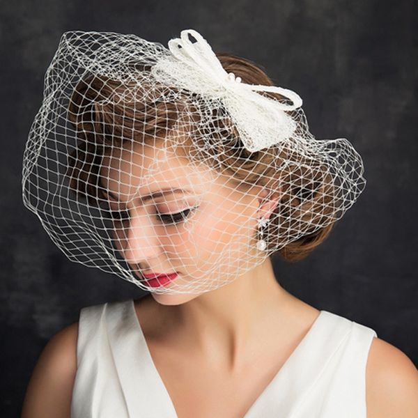 2020 New Fashion Simple Bow Bride Hat Covered Face Headwear Hat