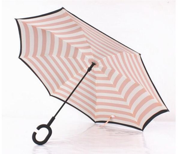 

eco-friendlynavy полоса перевернутый зонтики с-образной формы j-образную форму ручки водонепроницаемый двойной слой обратного автомобиля зон