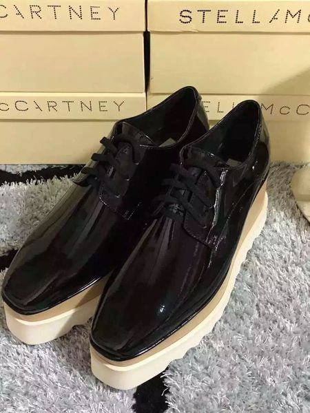 

elyse shoes stella shoes platform shoes stella mccartney black patent leather with white sole low top