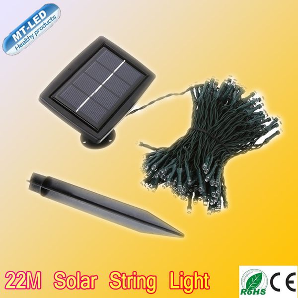 

wholesale-retail 22m solar led string light rgb single color 200led decoration light for christmas garden light ing