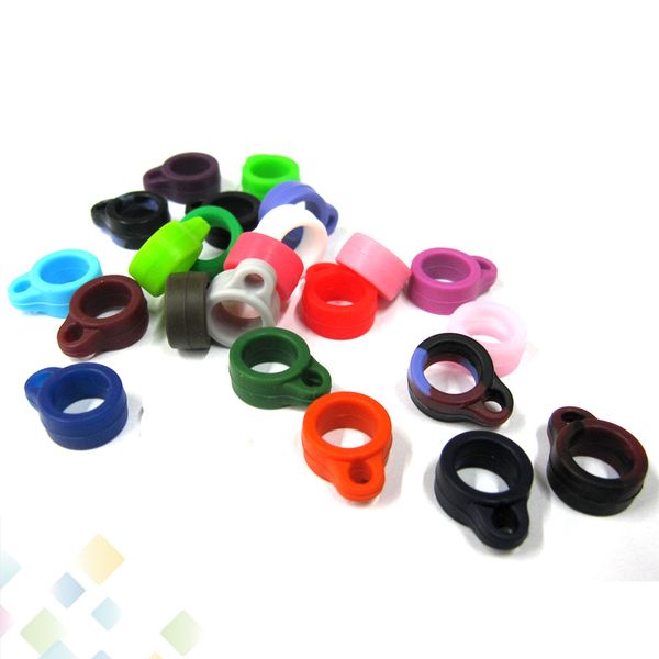 

12mm diameter Silicone Necklace Ring Electronic cigarette Accessary EGO Case Silicon Ring 510 lanyard silicone ring with various colors