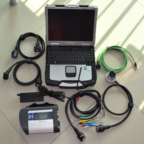 sviluppatore di strumenti di codifica super Mb star c4 MODE SD Connect Laptop militare CF30 Wifi Benz Scanner diagnostico