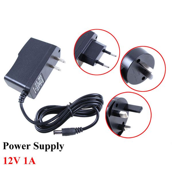 

umlight1688 ac dc adapter dc 12v 1a ac 100-240v converter adapter charger power converter supply us eu au uk plug black wholesale