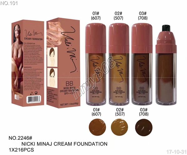 

New makeup bb nicki minaj cream foundation pf 20 waterproof face powder foundation liquid 4 color