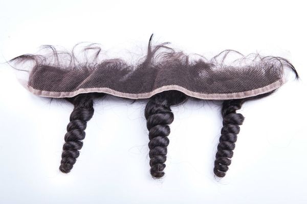 

shipping 3 parts hair lace frontal closure loose wave 13"*2" with baby hair swiss lace no shedding no tangle, Black;brown