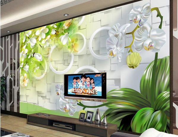 

customize size modern orchid wall painting tv wall decorative painting