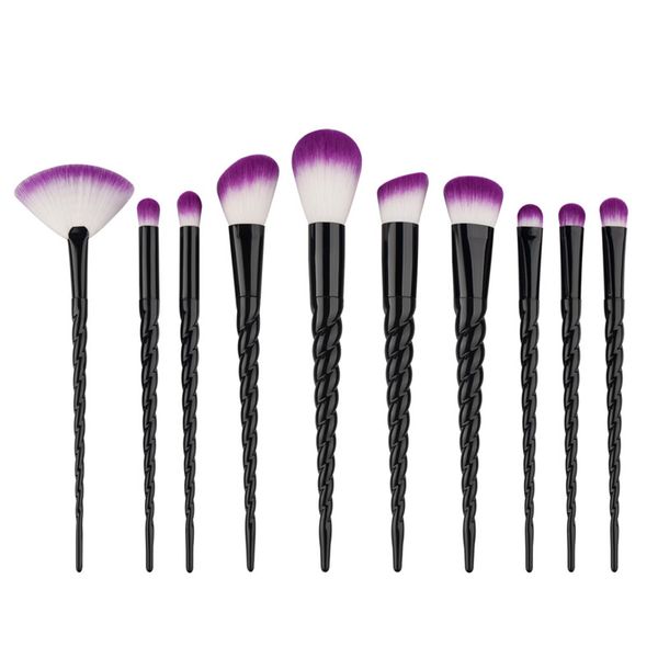 

30set spiral colorful pro makeup brushes set contour powder eyeshadow lip blush foundation powder kabuki fan brush 10pcs/set g10043 dhl