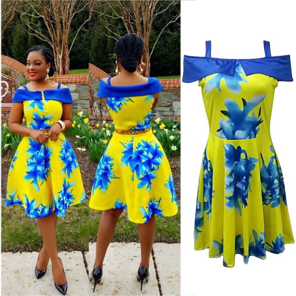 

Casual Swing A-Line Flower Floral Print Summer Pullover Slash Neck Off-Shoulder Short Dress Club Evening Cocktail Party Dresses Clubwear