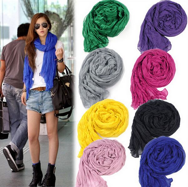 

wholesale-winter warm scarves head scarf american europe candy solid india ladies female scarves new women's shawls 13 color p0, Blue;gray