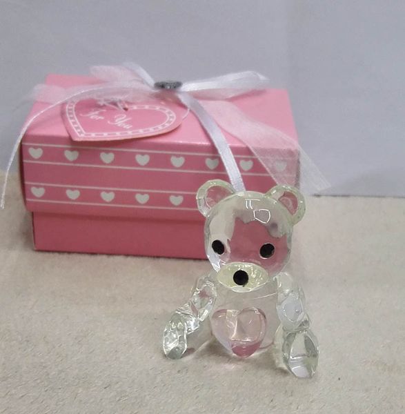 

Cystal Baptism Gifs Сувениры Baby Shower способствует Crystal Collection Teddy Bear Crafts Favors с розовым синим 10