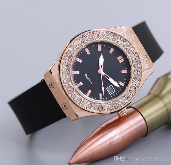 

2019 Новый бренд моды дизайнер роскоши розовое золото платье женские часы уникальный резиновый браслет ремешок часы женские алмазные часы подарок для женщин