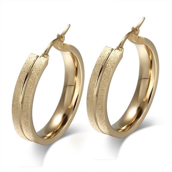

wholesale- meaeguet brand design new fashion hoop earrings female jewelry big stainless steel elegant ear gifts, Golden;silver