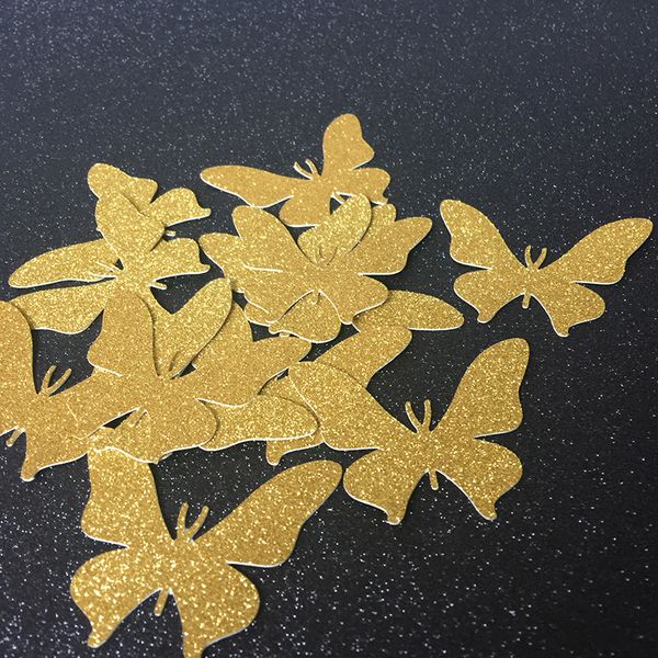 

wholesale- (50pieces/lot) gold glitter butterfly wedding confetti table decoration