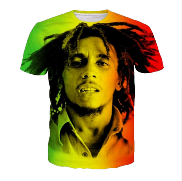 

summer style fashion mens/womens star bob marley funny 3d print casual t-shirt abcq00175, White;black