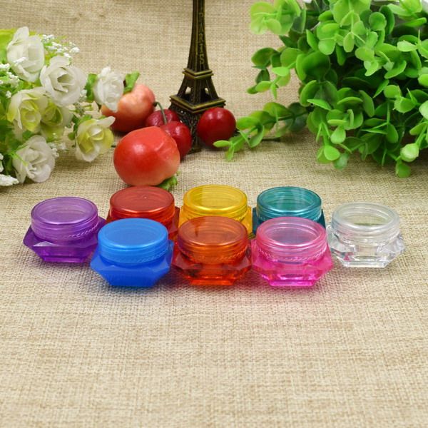 

3g 5g colorful diamond shape empty cosmetic containers screw cap sample containers jar skin care cream jars pot tins f201734